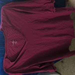 Burgundy coloured 100% cotton top size medium